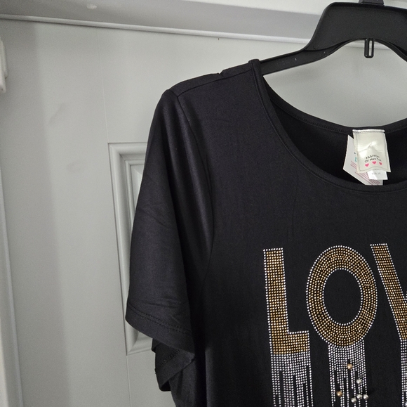 LOVE PLUS Size 3x Sparkly Bead top - NEW - Picture 9 of 12